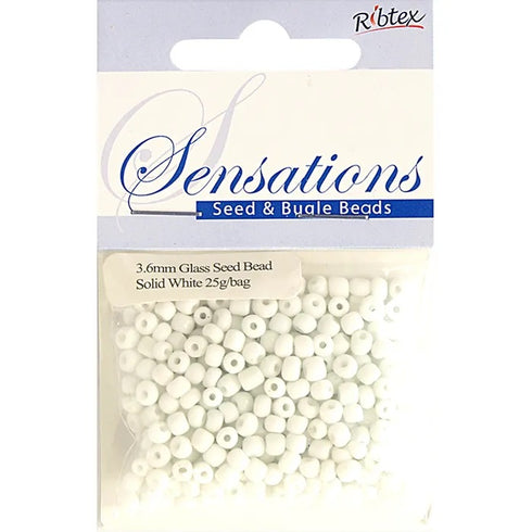 3.6mm Glass Seed Beads - 25g (available in 42 colours)